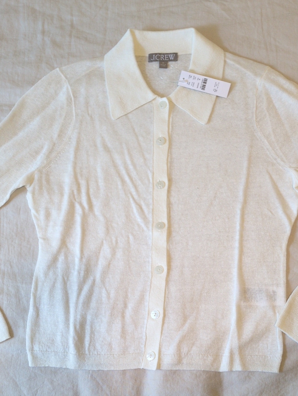 NWT J.Crew 100% Linen Cardigan M